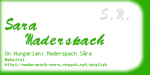 sara maderspach business card